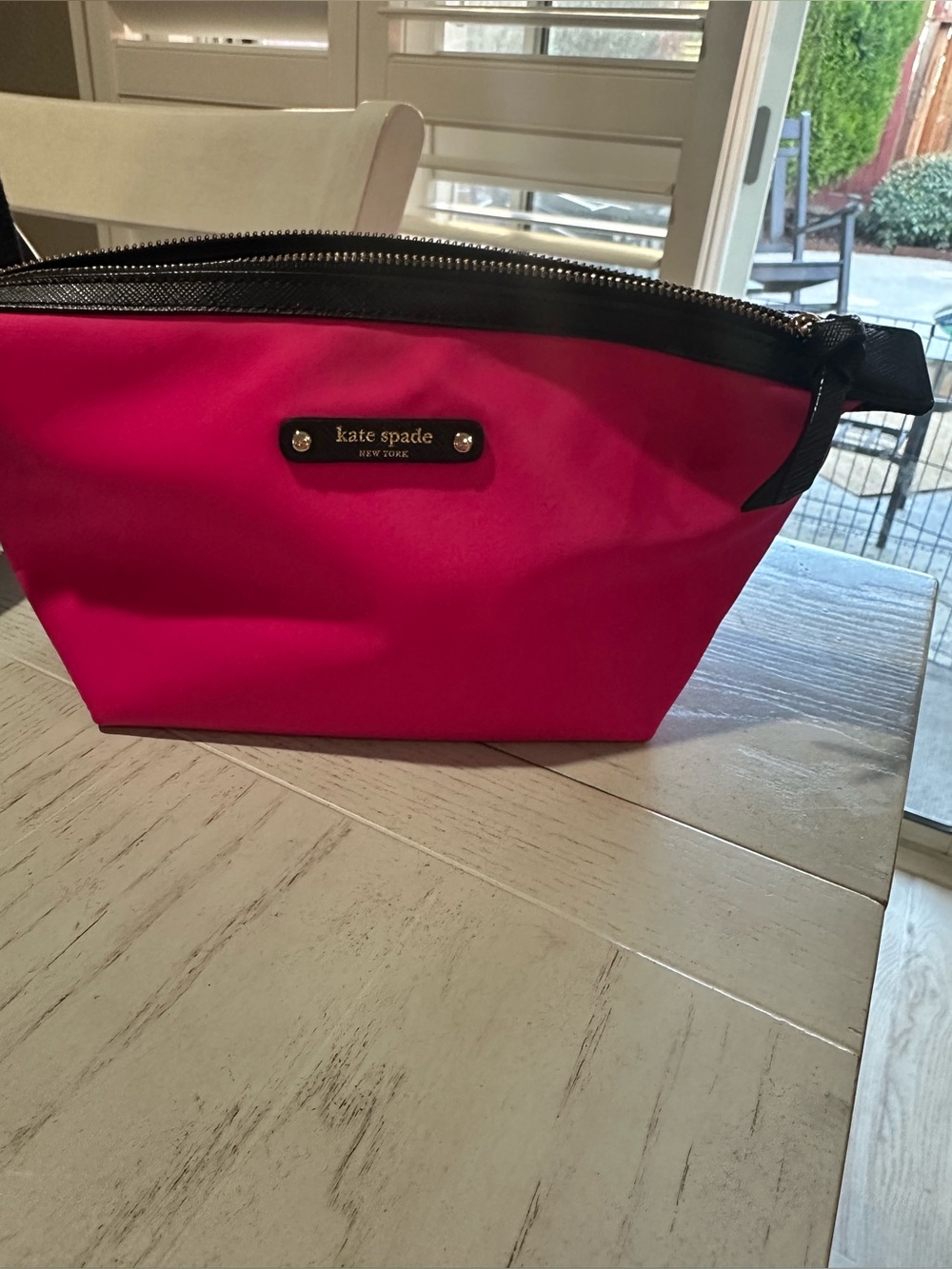 kate spade Hot Pink and Black Cosmetic Pouch